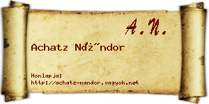 Achatz Nándor névjegykártya